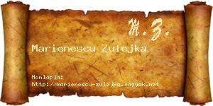 Marienescu Zulejka névjegykártya